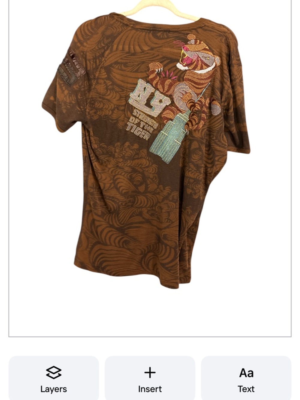 CUSTO barcelona Brown Graphic Tiger Tee with Embroidered Details